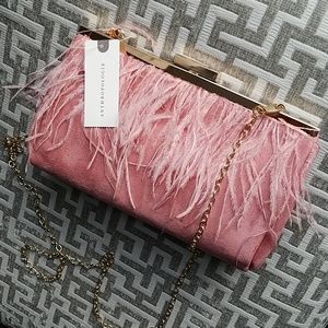 NWT Anthropologie Feather Handbag